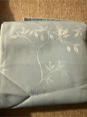 Huntington Home Light Blue Jacquard Floral Drapery Panel